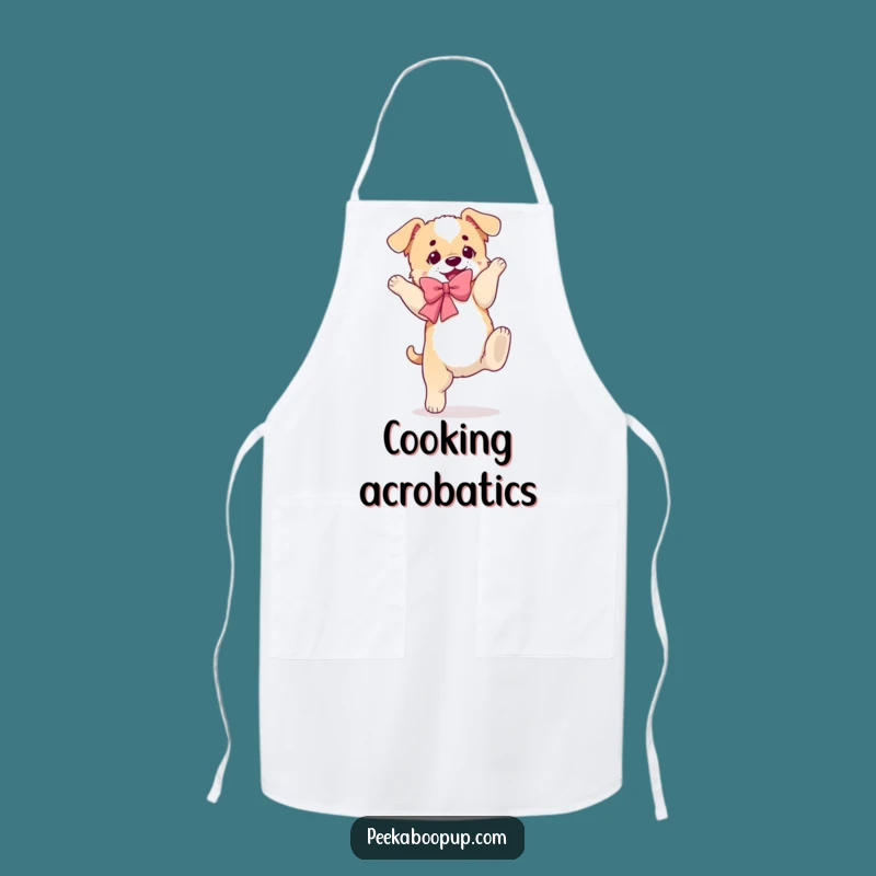 Funny Clumsy Puppy Somersault Apron - Kitchen Wearable Art Gift