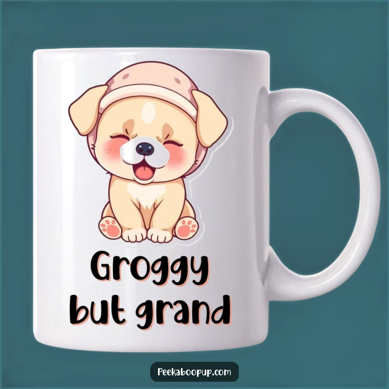 Funny Sleepy Puppy Hat Mug - Adorable Yawn Coffee Cup, Perfect Funny Gift