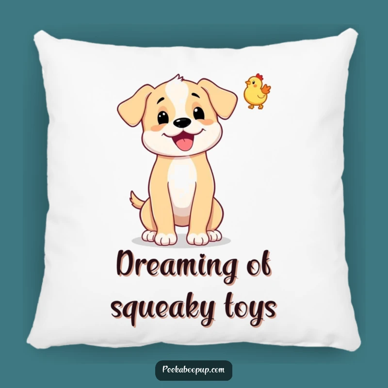 Funny Puppy Rubber Chicken Toss Pillow - Soft Playful Cushion Gift