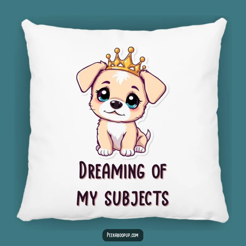 Funny Curious Puppy Tiara Pillow - Soft Decorative Cushion Gift