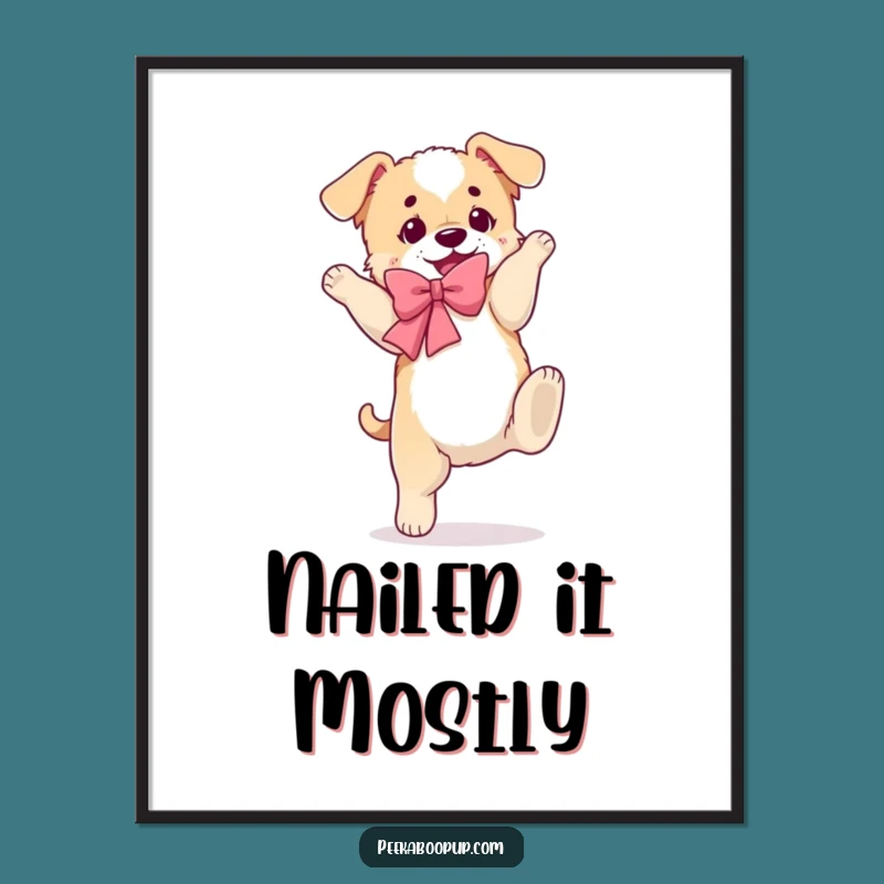 Funny Clumsy Puppy Somersault Digital Art - Printable Decor Gift