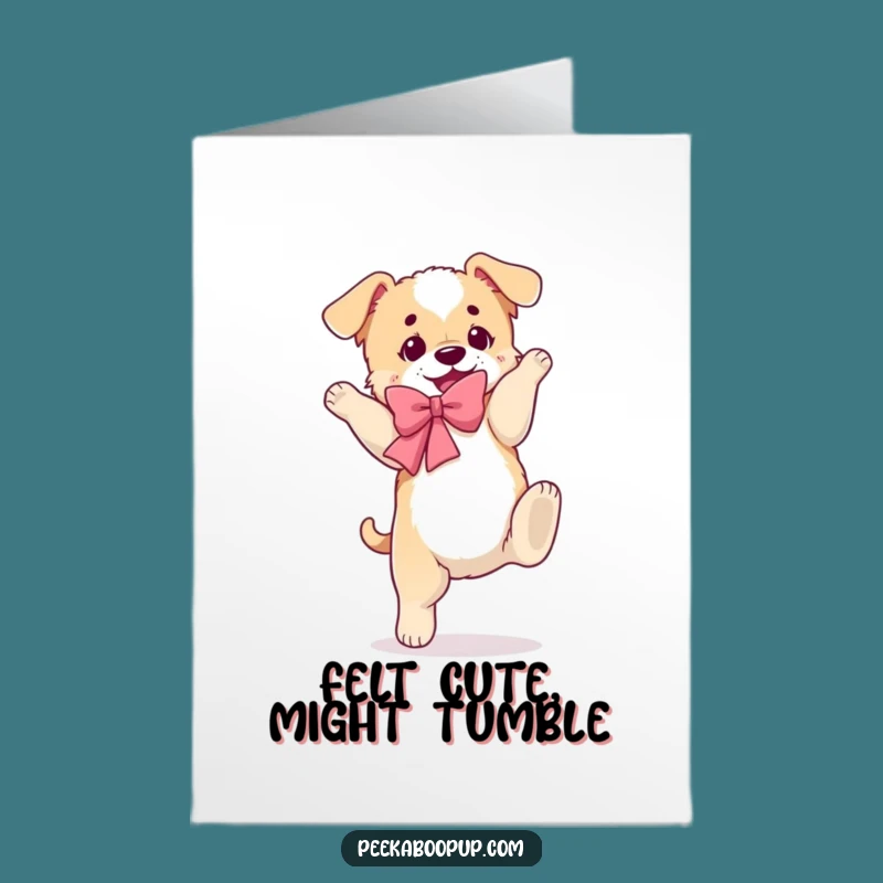Free Printable Thank You Card: Clumsy Puppy Somersault Funny Gift