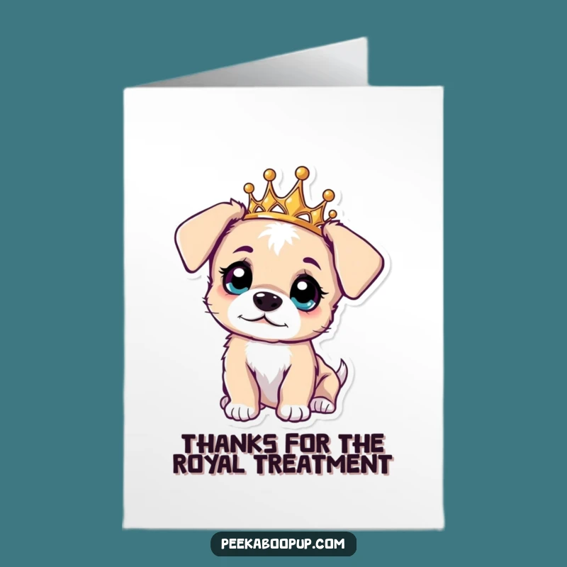 Free Printable Thank You Card: Curious Puppy Tiara Funny Gift