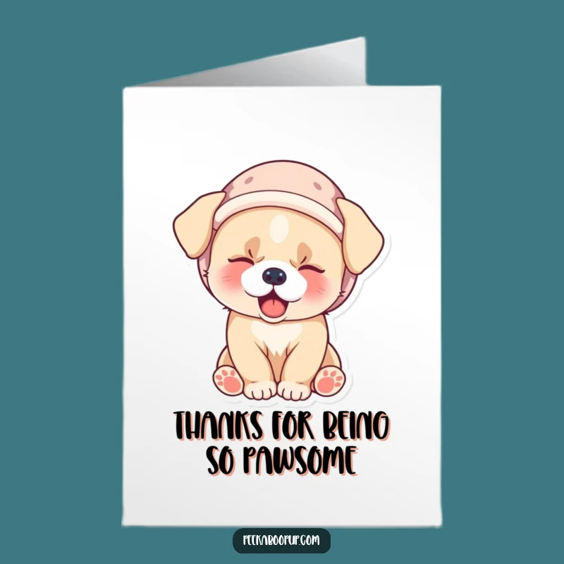 Free Printable Thank You Card: Sleepy Puppy Yawn Grateful Downloadable Gift