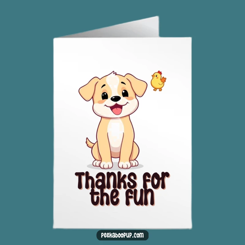 Free Printable Thank You Card: Puppy Chicken Toss Funny Gift