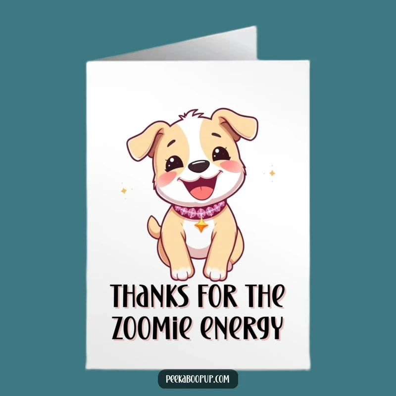 Free Printable Thank You Card: Happy Puppy Zoomie Funny Gift