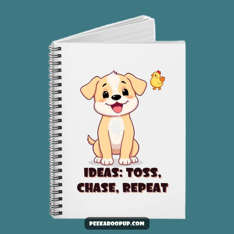 Funny Puppy Rubber Chicken Toss Notebook - Journaling Gift Idea