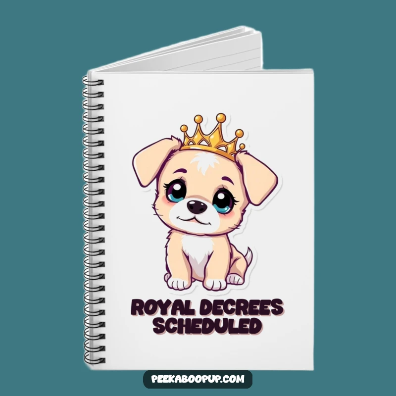 Funny Curious Puppy Tiara Notebook - Journaling Gift Idea