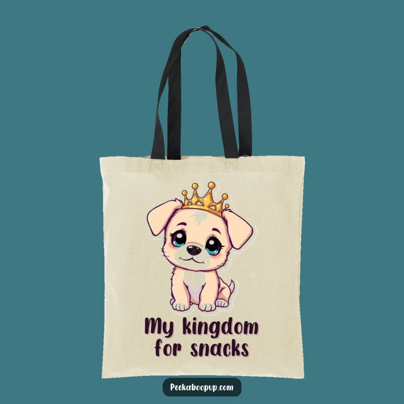 Funny Curious Puppy Tiara Tote Bag - Stylish Dog Accessory Gift